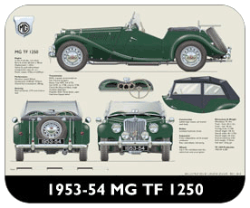 MG TF 1250 1953-54 Place Mat, Small